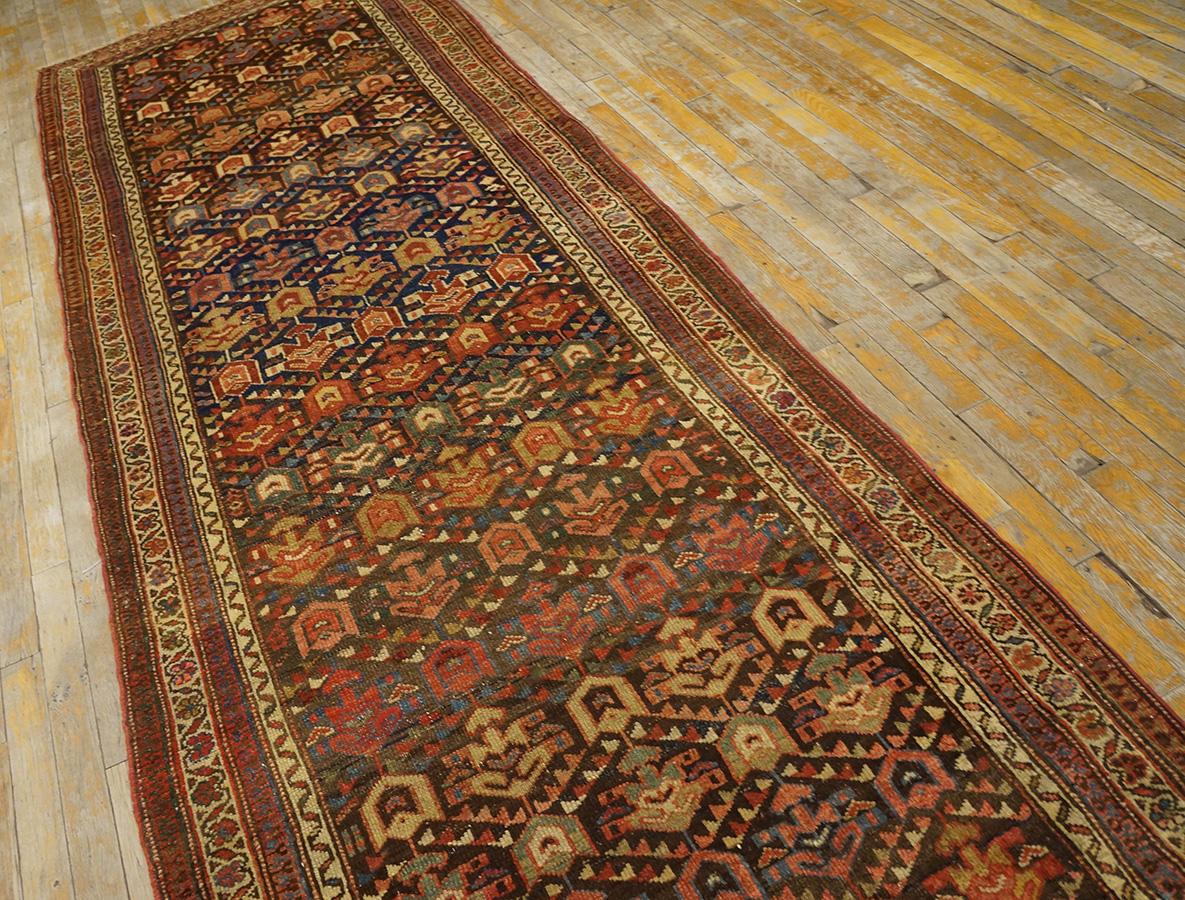 Late 19th Century NW Persian Kurdish Carpet ( 3'4'' x 12'8''- 102 x 386 ) 2