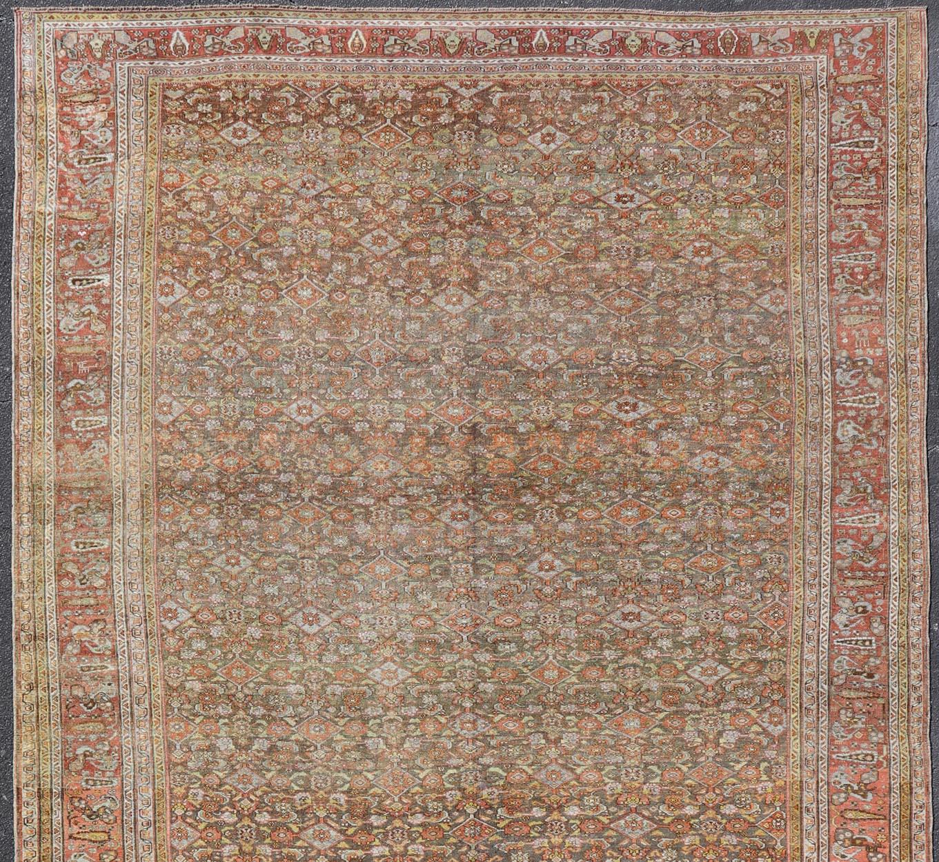 Antiker persischer kurdischer Bidjar-Teppich mit dichtem Herati-Muster 12'4 x 21'5 im Angebot 2