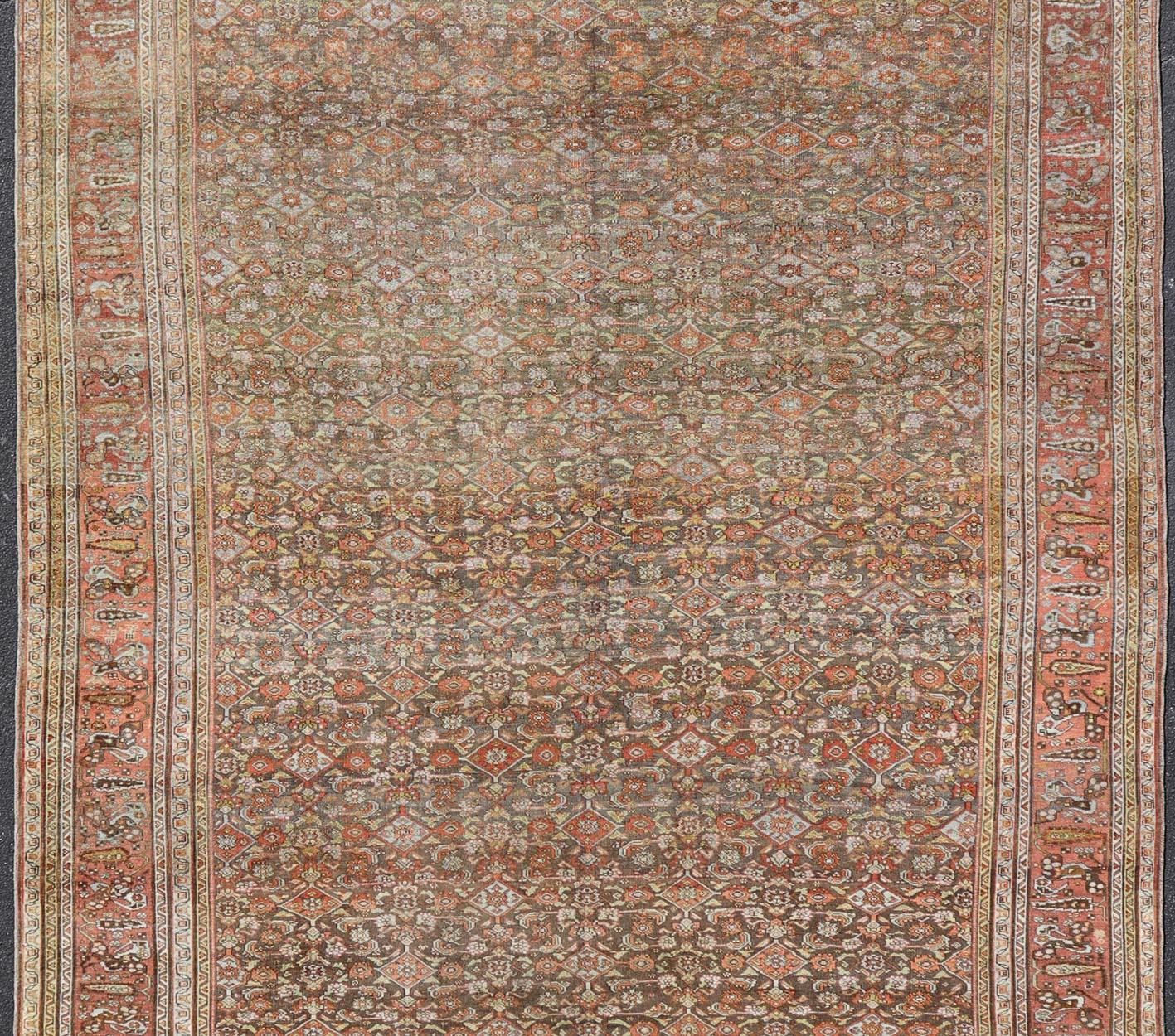 Antiker persischer kurdischer Bidjar-Teppich mit dichtem Herati-Muster 12'4 x 21'5 im Angebot 3