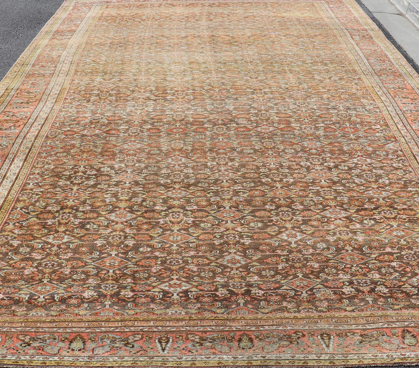 Antiker persischer kurdischer Bidjar-Teppich mit dichtem Herati-Muster 12'4 x 21'5 im Angebot 9