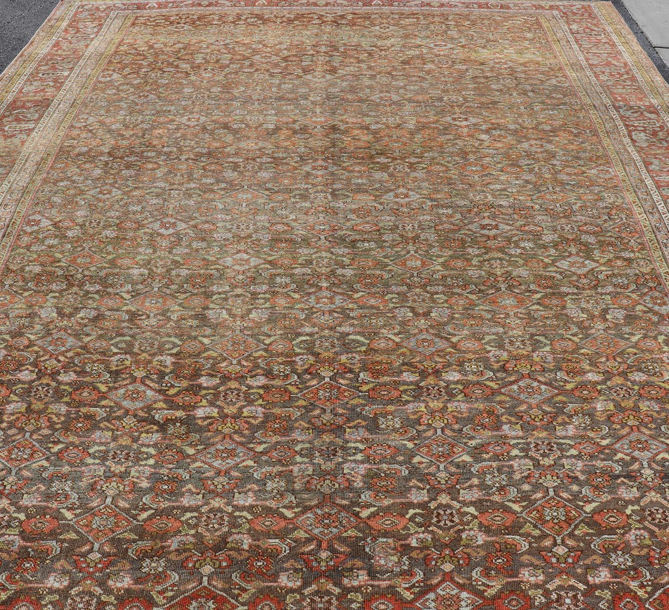 Antiker persischer kurdischer Bidjar-Teppich mit dichtem Herati-Muster 12'4 x 21'5 im Angebot 11