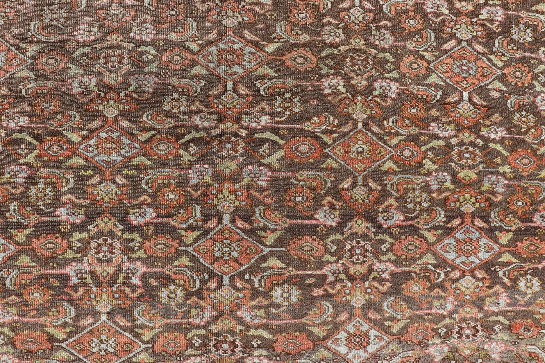 Antiker persischer kurdischer Bidjar-Teppich mit dichtem Herati-Muster 12'4 x 21'5 im Angebot 12