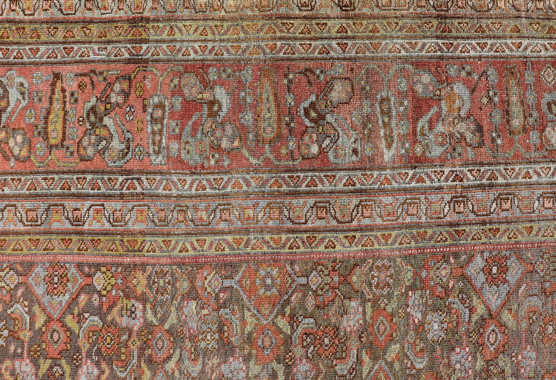 Antiker persischer kurdischer Bidjar-Teppich mit dichtem Herati-Muster 12'4 x 21'5 (Tabriz) im Angebot
