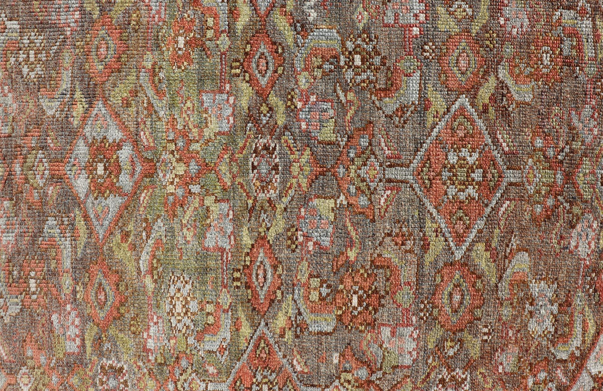 Antiker persischer kurdischer Bidjar-Teppich mit dichtem Herati-Muster 12'4 x 21'5 im Zustand „Gut“ im Angebot in Atlanta, GA