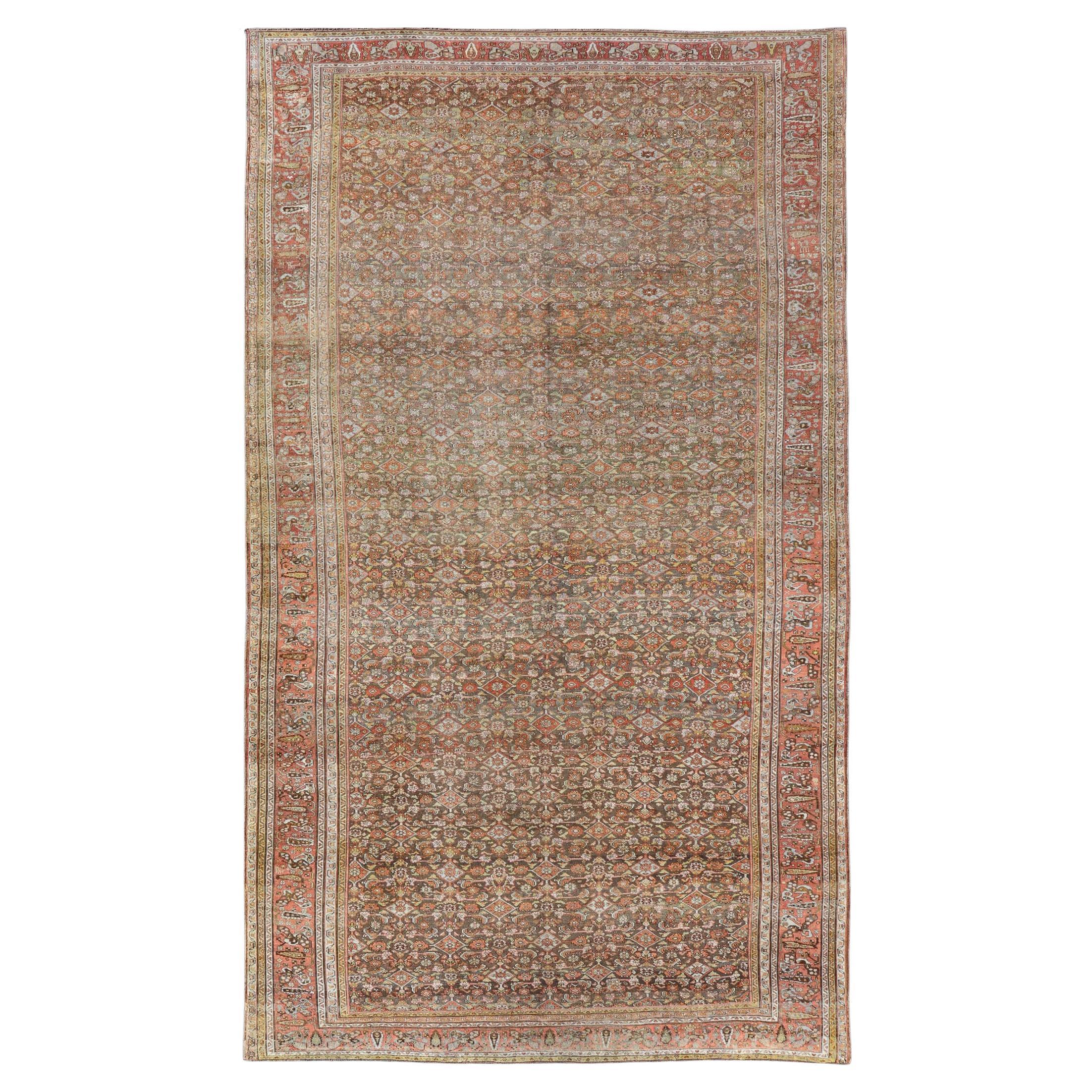 Antiker persischer kurdischer Bidjar-Teppich mit dichtem Herati-Muster 12
4 x 21
5 im Angebot