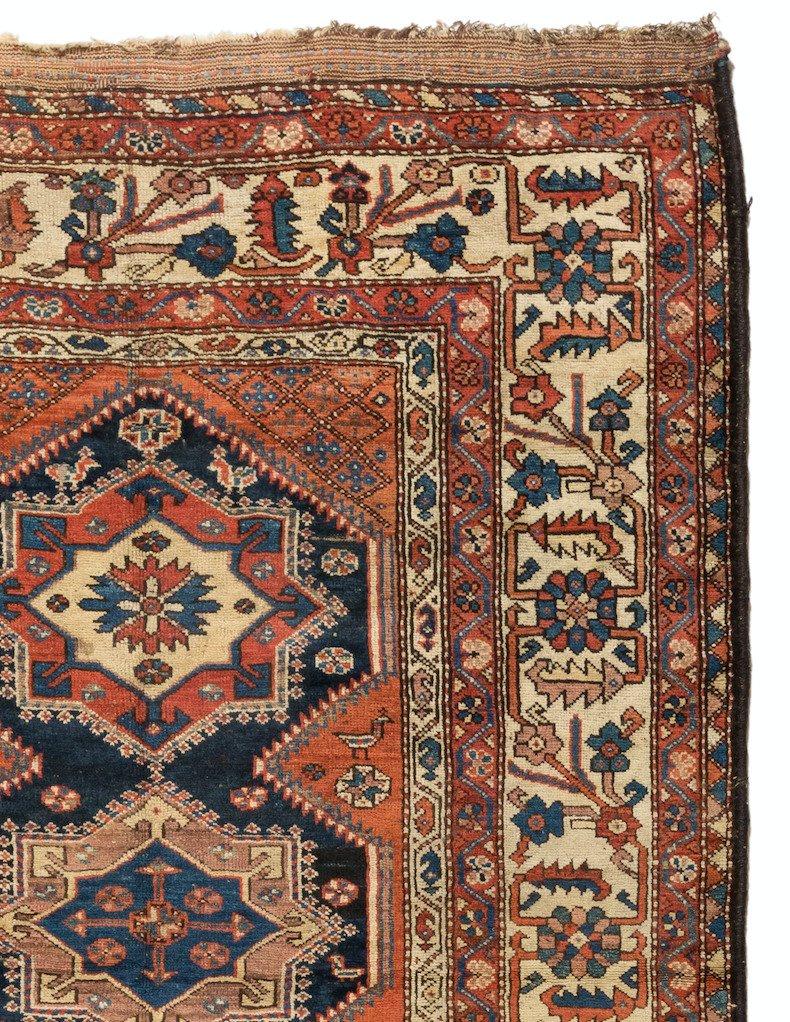 Tribal Antique Persian Brown Kurdish Carpet, circa 1920s For Sale
