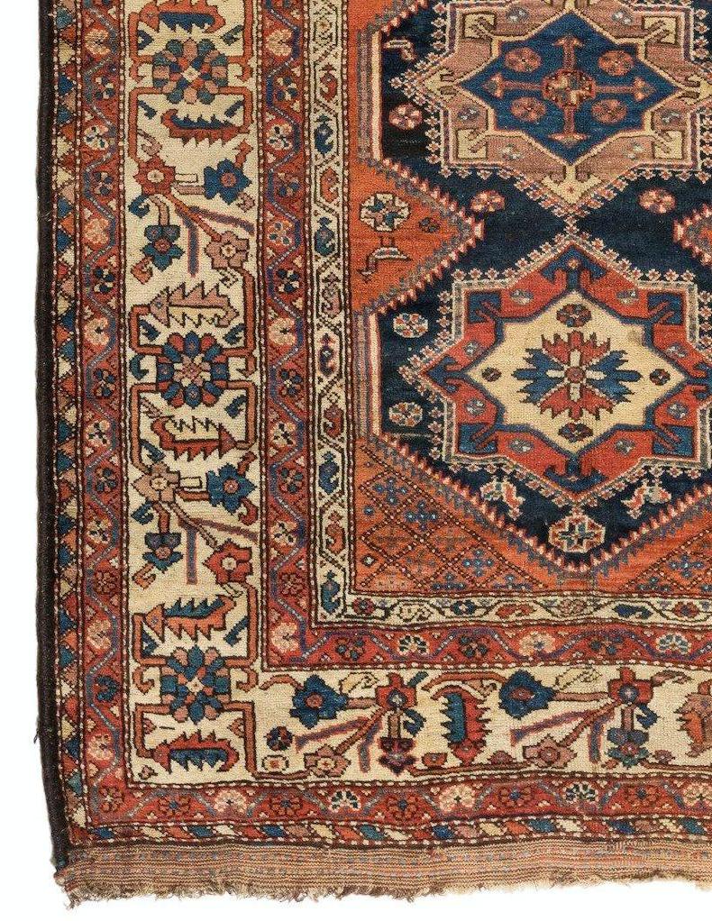Hand-Knotted Antique Persian Brown Kurdish Carpet, circa 1920s For Sale