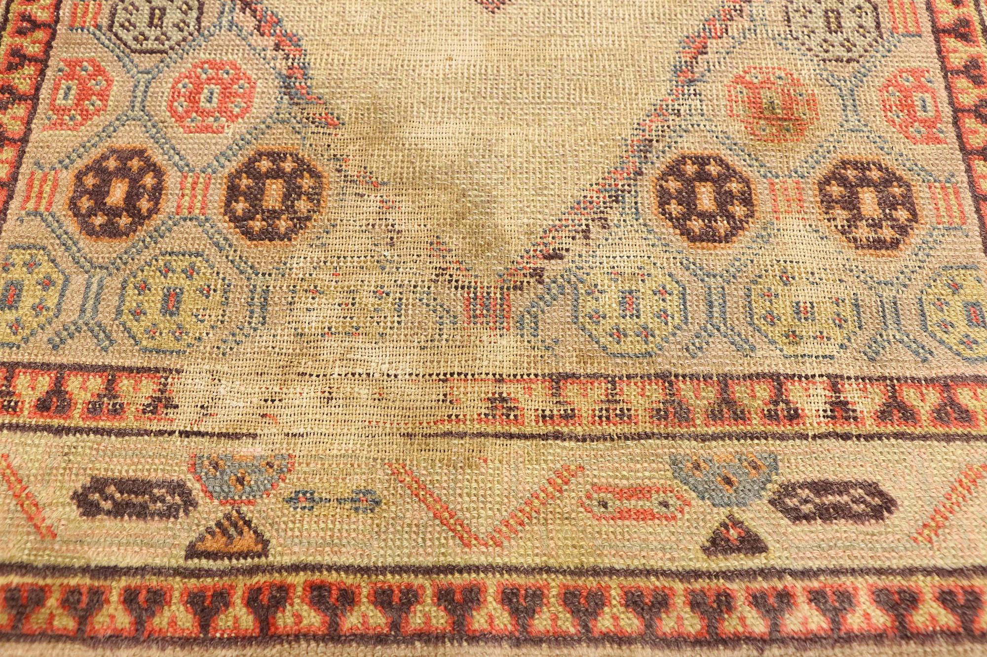 Hand-Knotted Antique Persian Kurdish Carpet For Sale