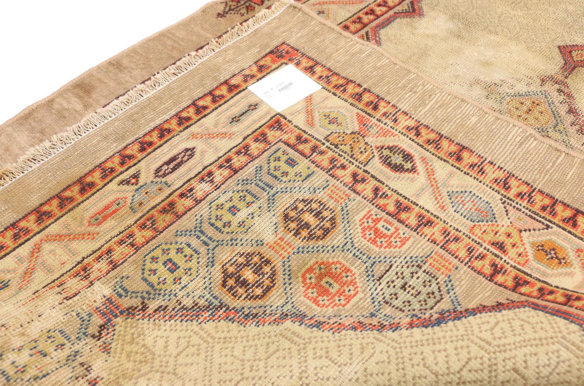 Antique Persian Kurdish Carpet In Distressed Condition For Sale In Dallas, TX