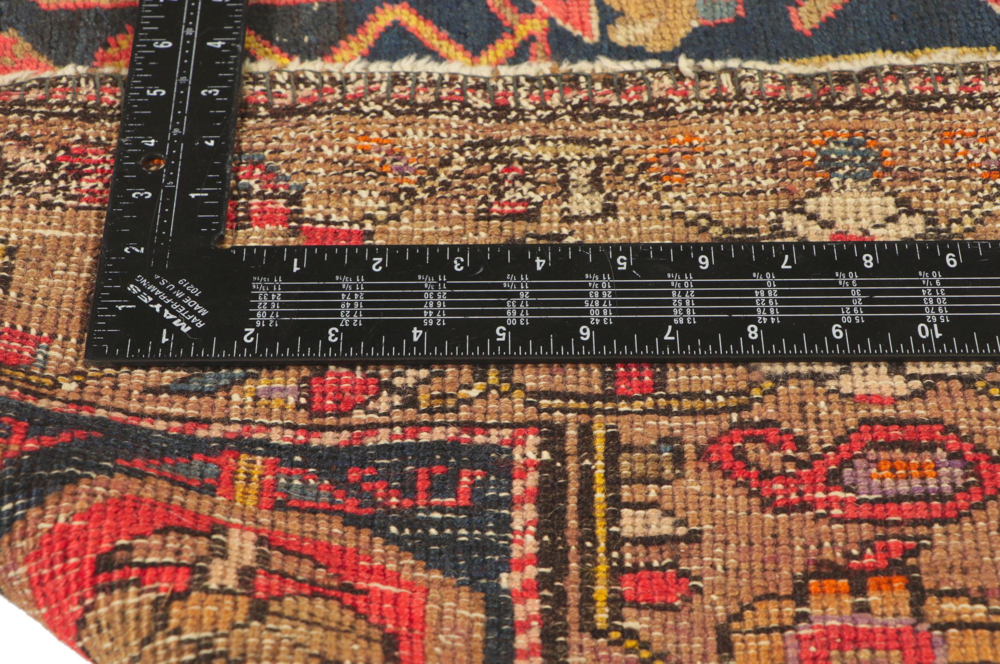 Wool Late 19th Century Antique Persian Kurdish Carpet with Traditional Style For Sale