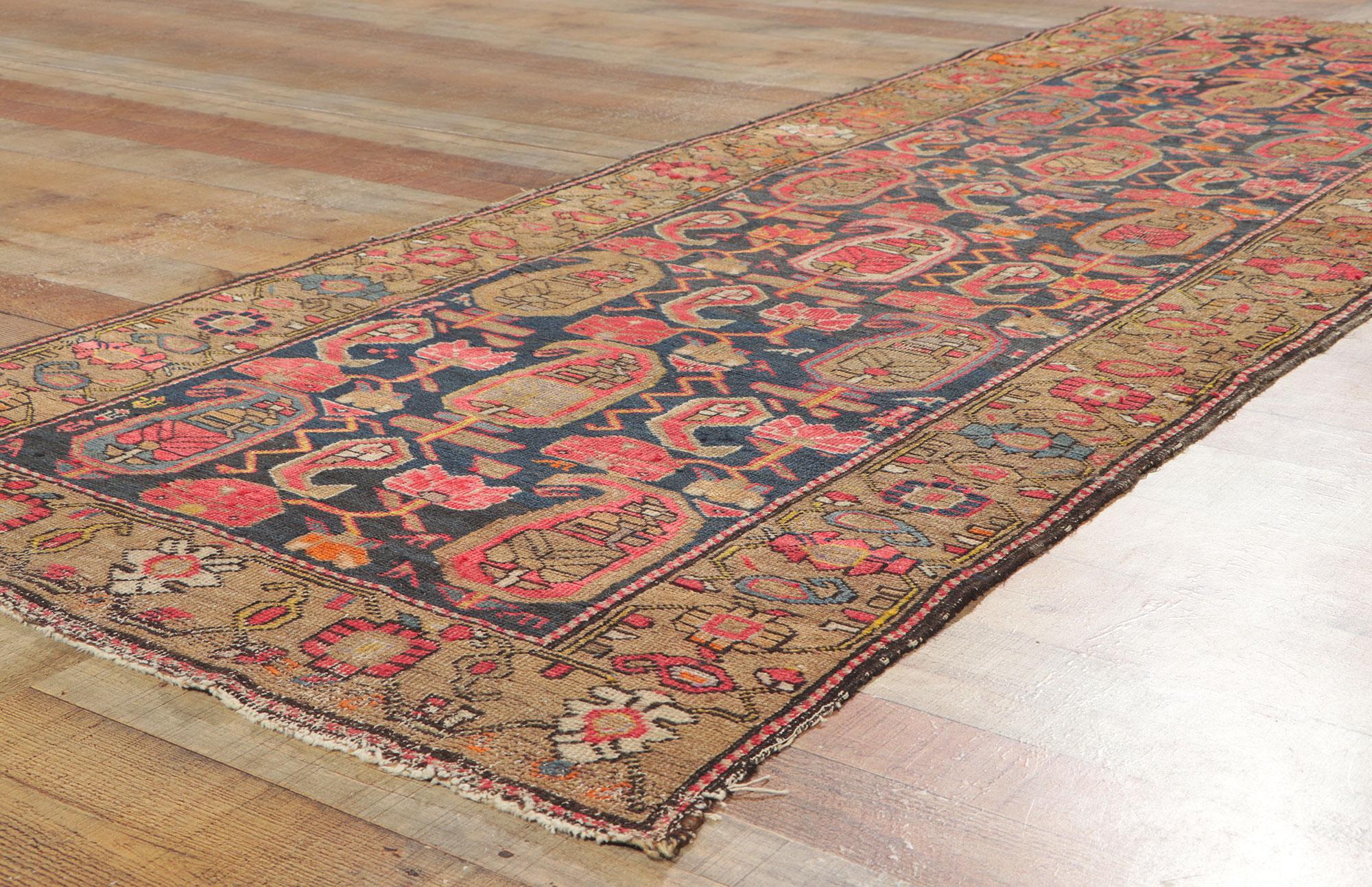Late 19th Century Antique Persian Kurdish Carpet with Traditional Style For Sale 1
