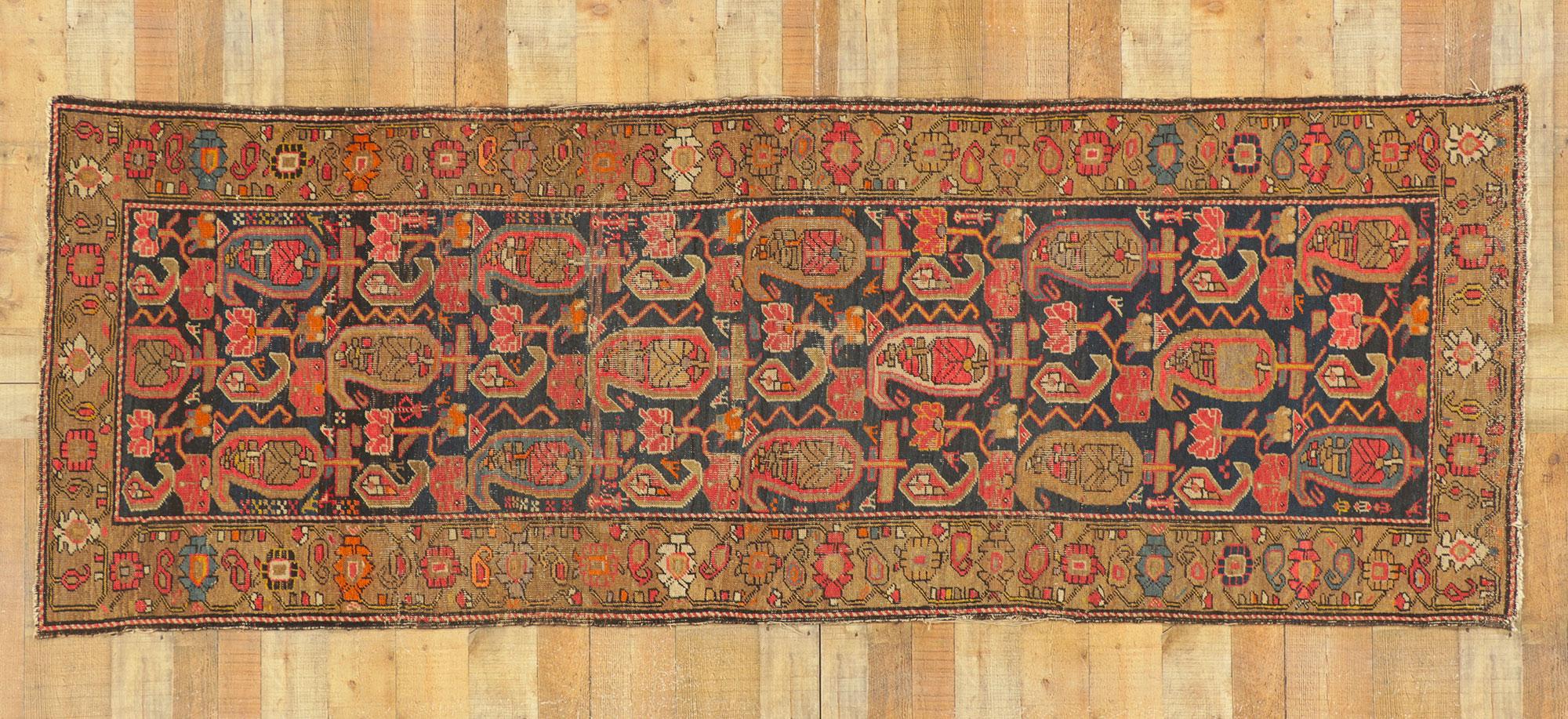 Late 19th Century Antique Persian Kurdish Carpet with Traditional Style For Sale 3