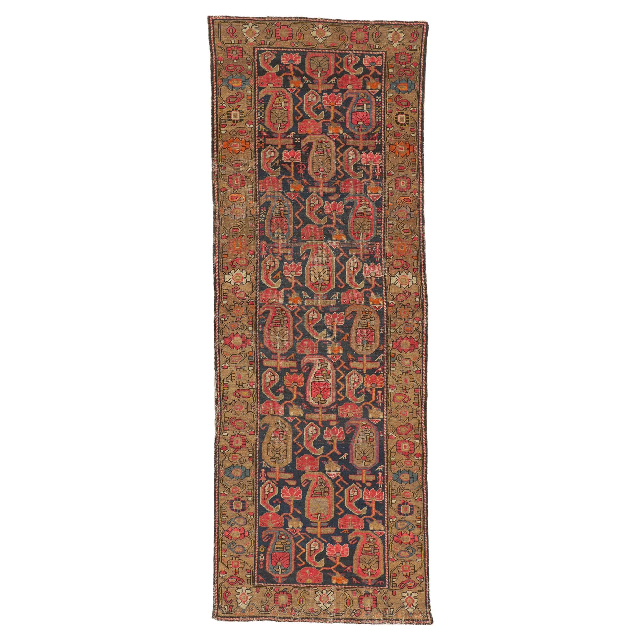 Late 19th Century Antique Persian Kurdish Carpet with Traditional Style