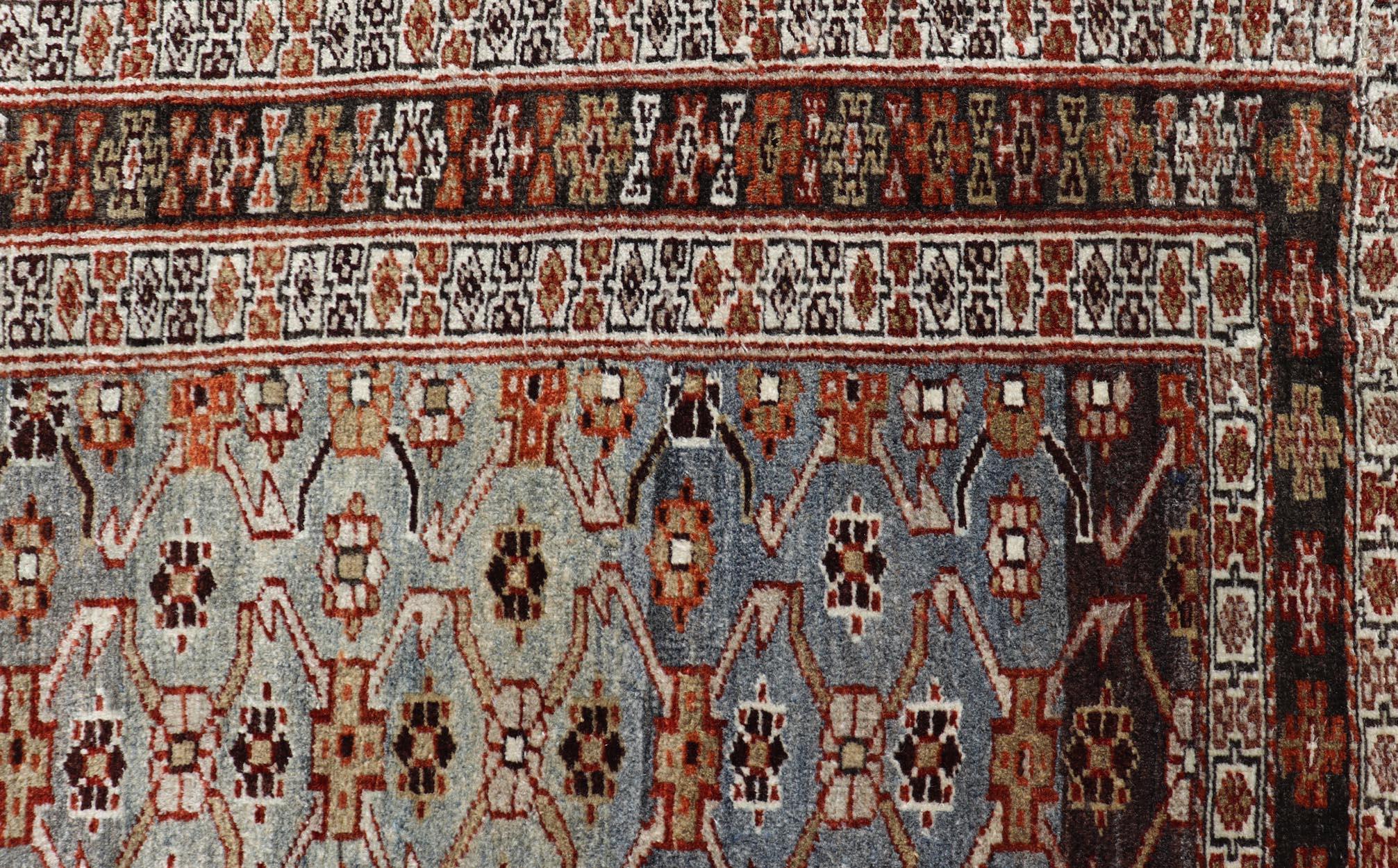 Measures: 5'1 x 10'6   

Antique Persian Kurdish Gallery Rug with Allover Geometric Design 5'1 x 10'6. Keivan Woven Arts/ rug/19-0808, country of origin / type: Iran / Kurdish, circa 1930.

Antique Persian Kurdish Gallery Rug featuring a beautifully