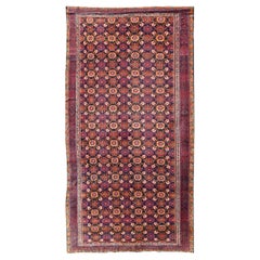 Antiker persisch-kurdischer Gallery-Teppich mit kompliziertem Blumenmuster 6'5 x 12'5