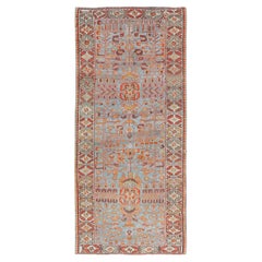 Antique Persian Kurdish Gallery Runner Rug in Wool with Tribal Medallion Design