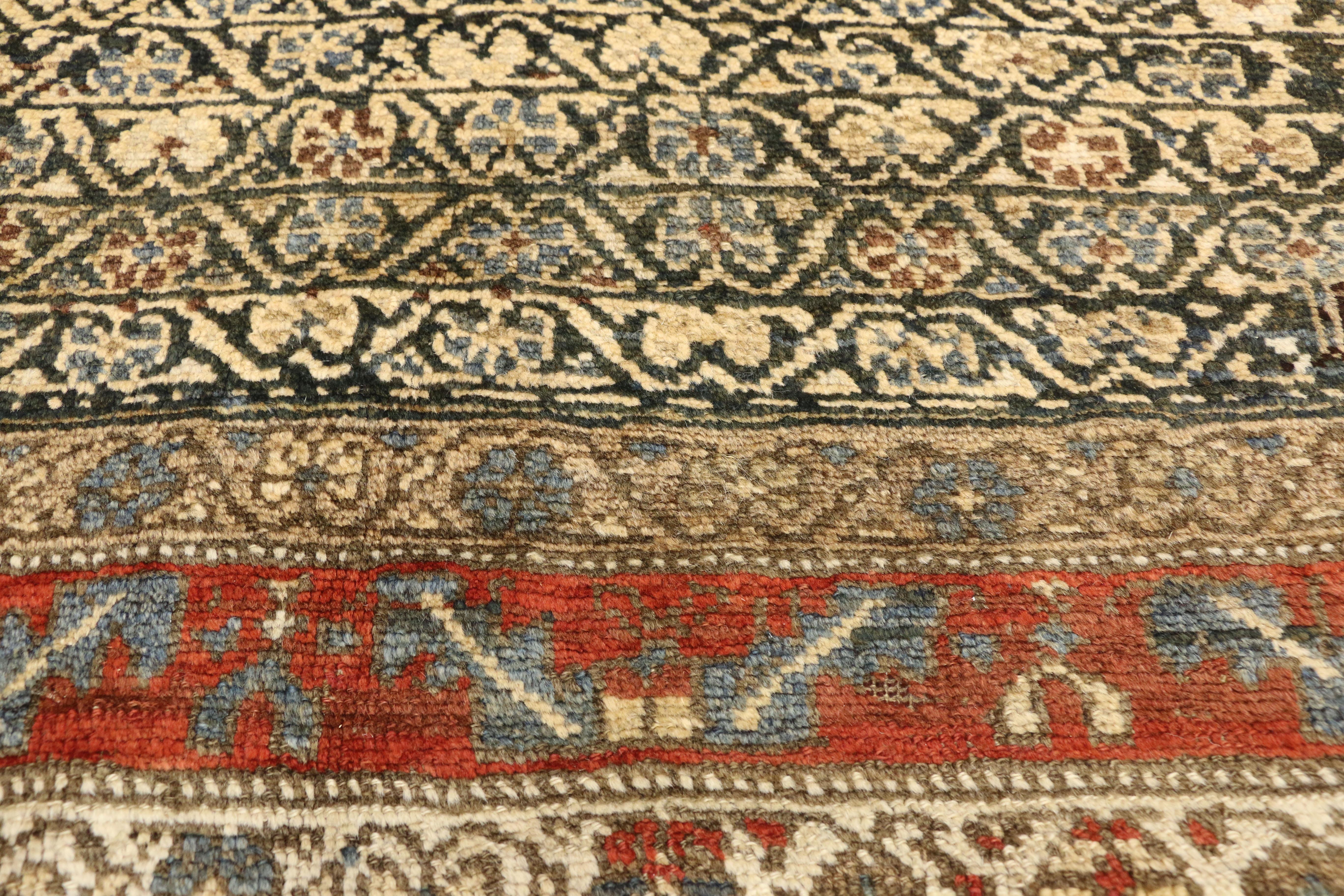 Hand-Knotted Antique Persian Kurdish Hallway Runner with Artisan Arts & Crafts Style For Sale