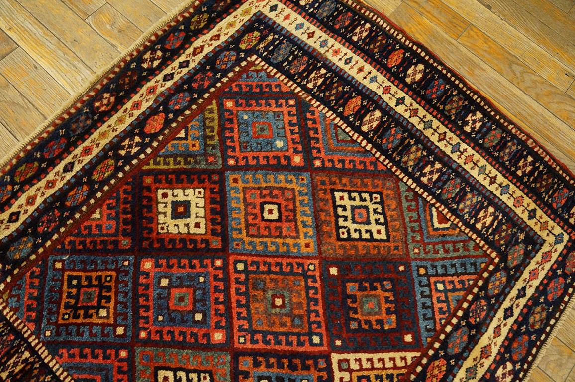 Antiker persischer kurdischer Teppich 2' 10
