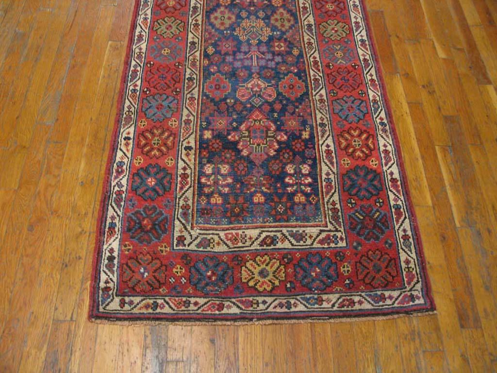 19th Century W. Persian Kurdish Carpet ( 3' x 14' - 90 x 427 ) In Good Condition For Sale In New York, NY