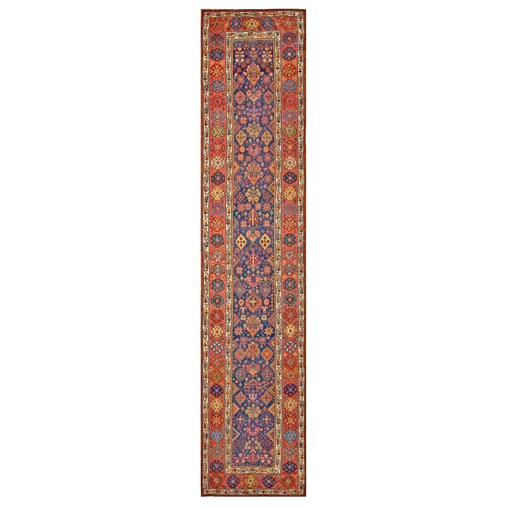 19th Century W. Persian Kurdish Carpet ( 3' x 14' - 90 x 427 ) For Sale