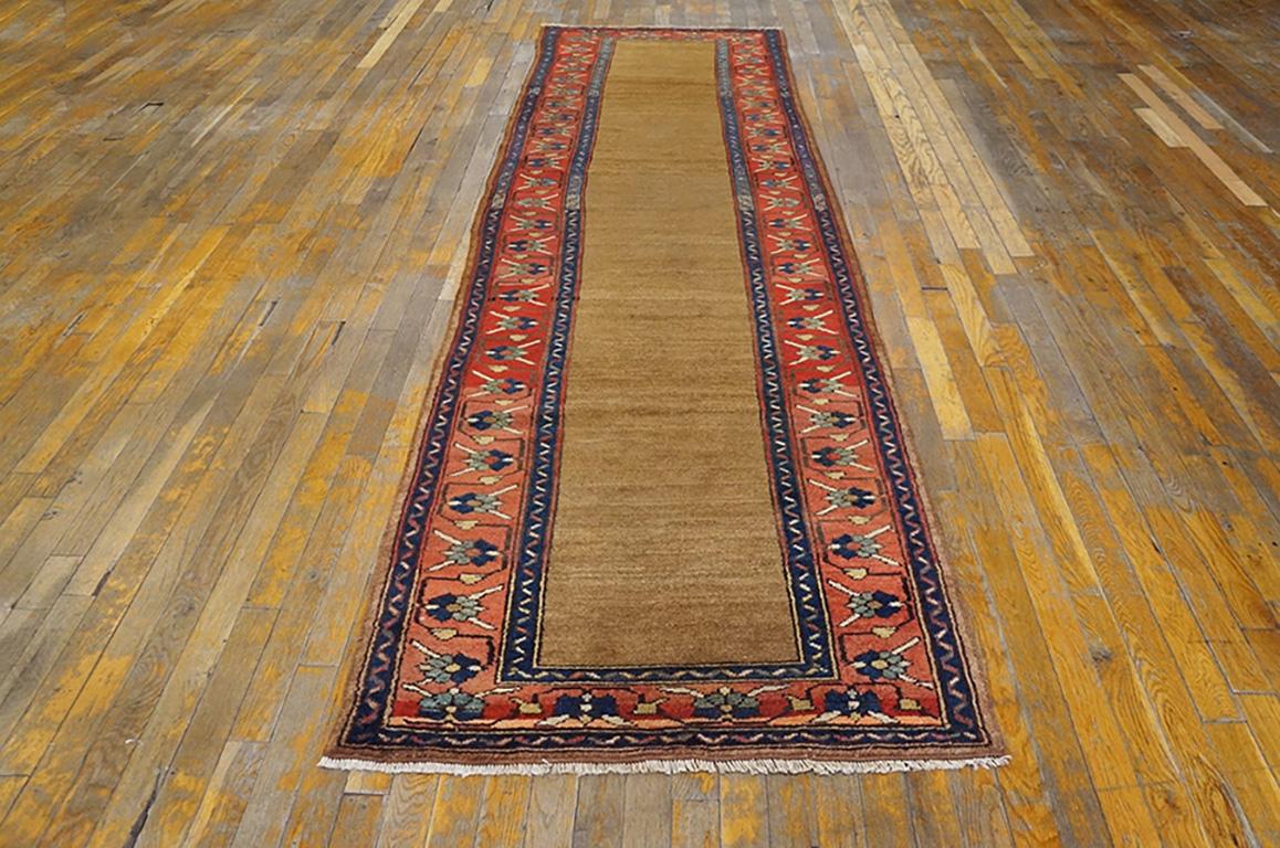 Hand-Knotted Late 19th Century W. Persian Kurdish Runner Carpet ( 3' x 10' - 91 x 328 ) For Sale