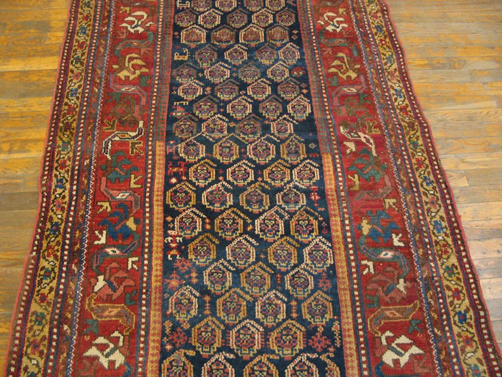 Noué à la main Tapis persan kurde du début du 20e siècle W. ( 3'10