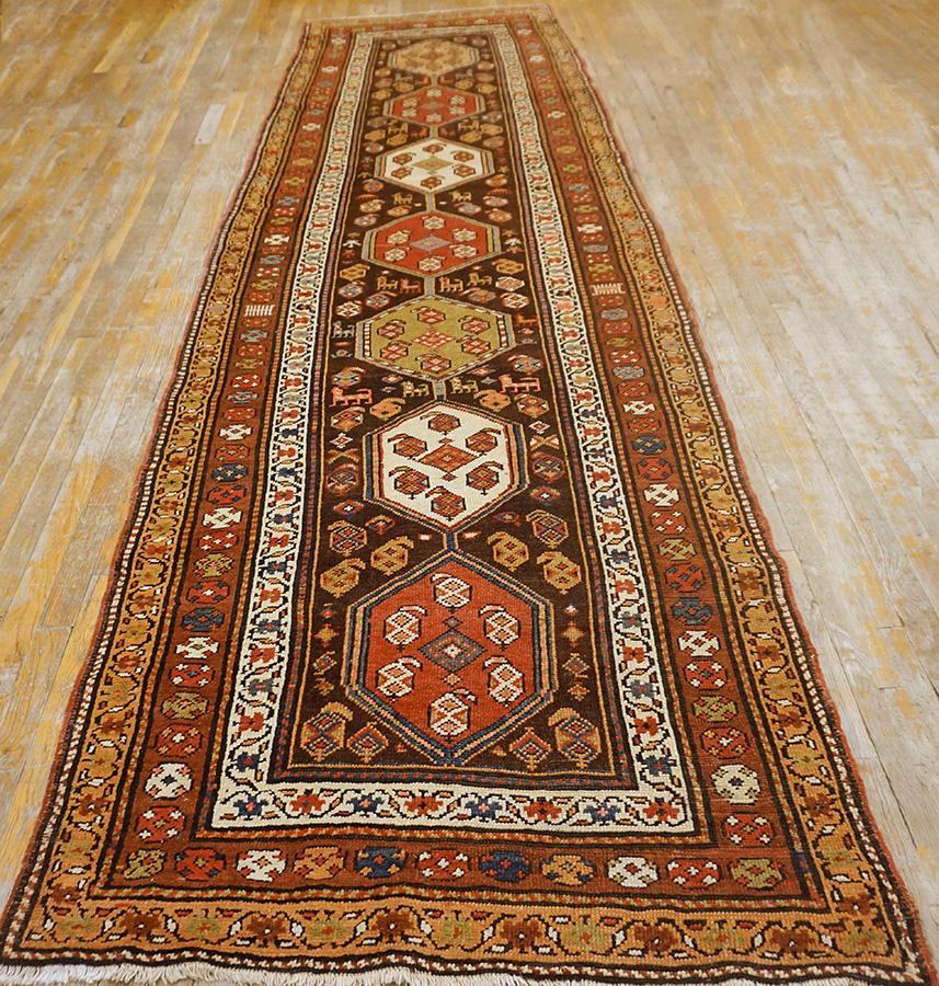 Antique Persian Kurdish rug, size: 3'10