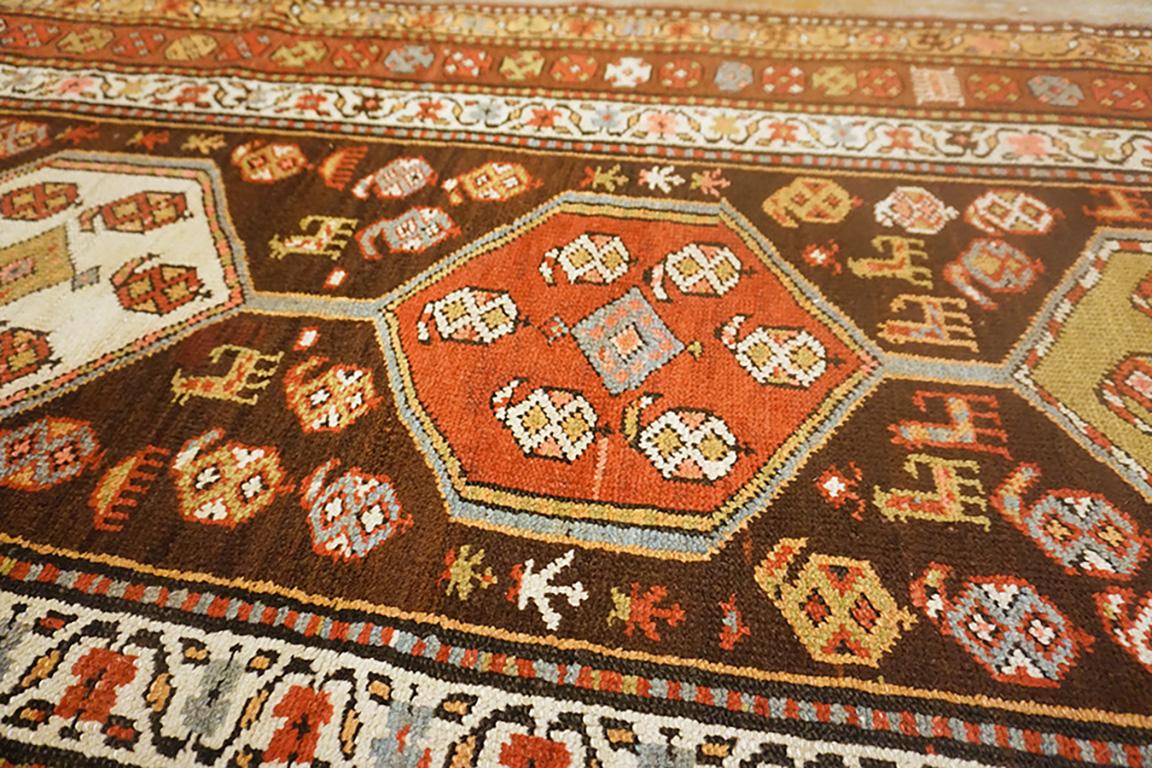 Wool Early 20th Century W. Persian Kurdish Runner Carpet (3'10