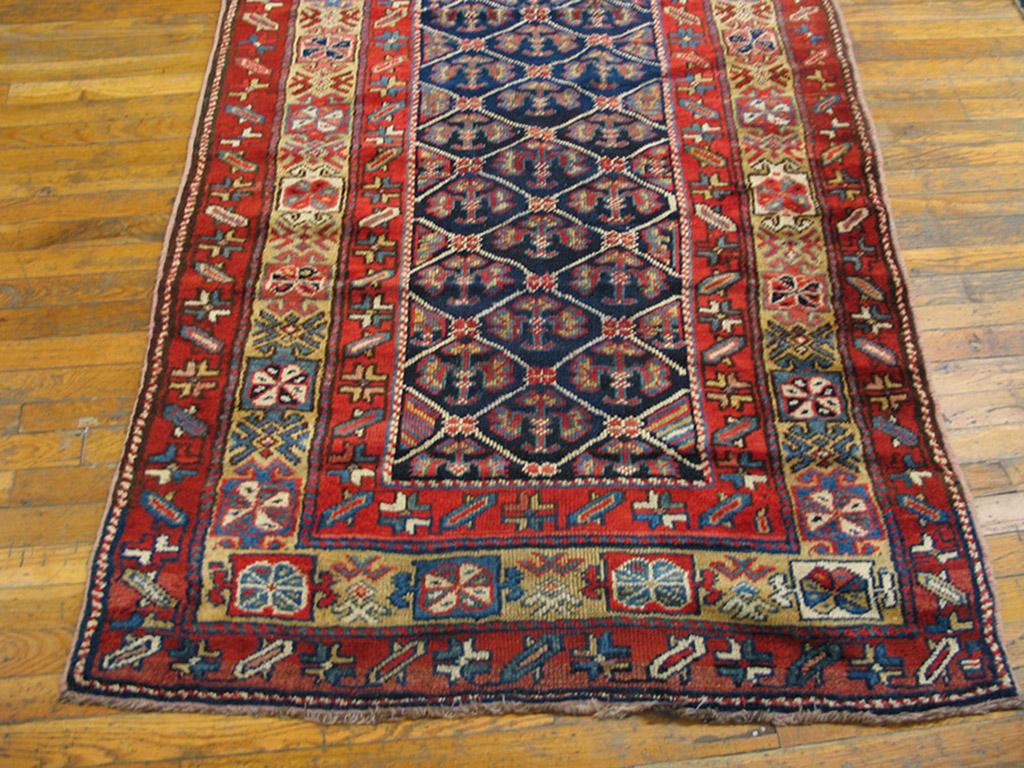 Antique Persian Kurdish rug, size: 3'11