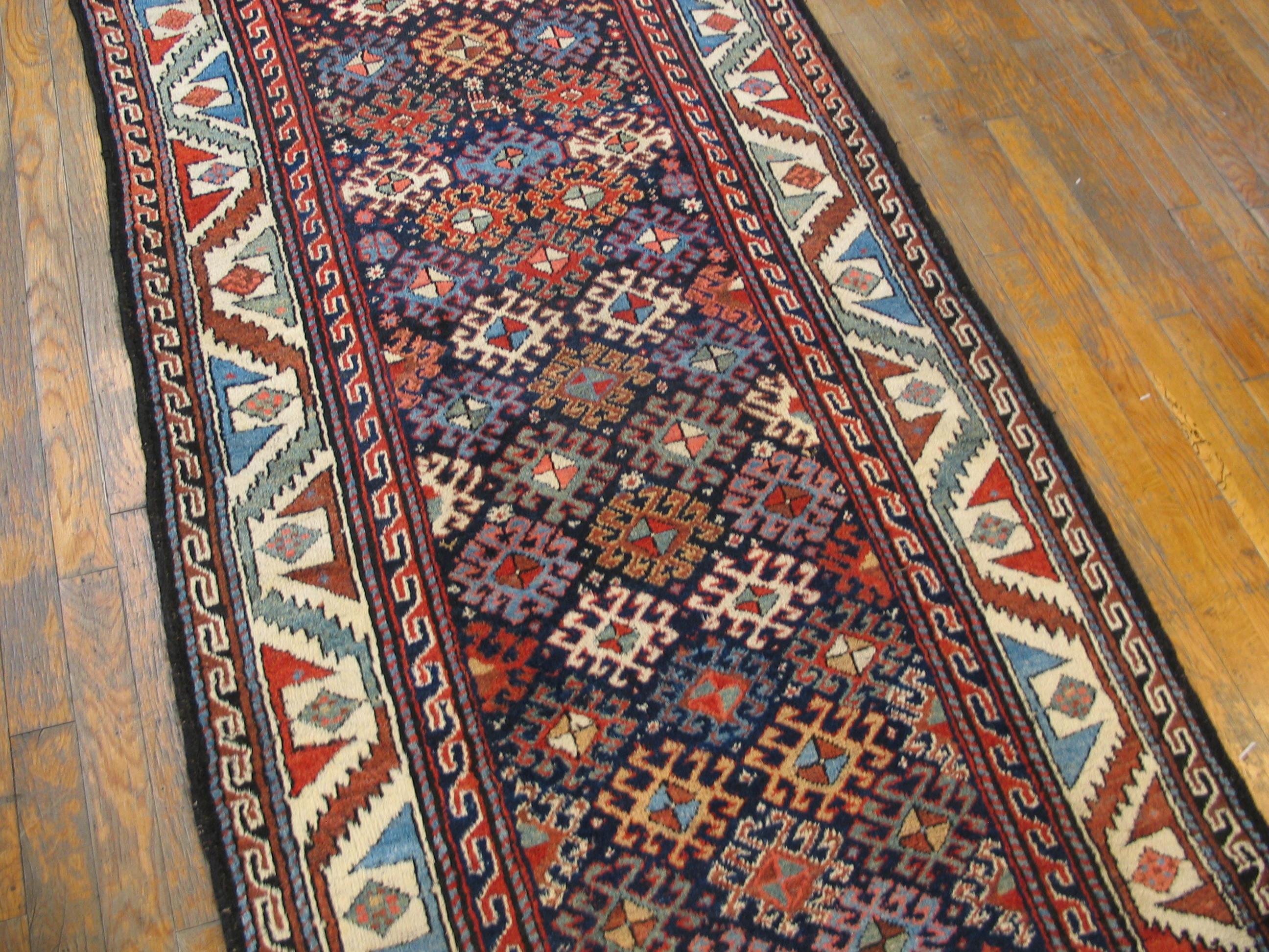 Hand-Knotted Antique Persian Kurdish Rug For Sale