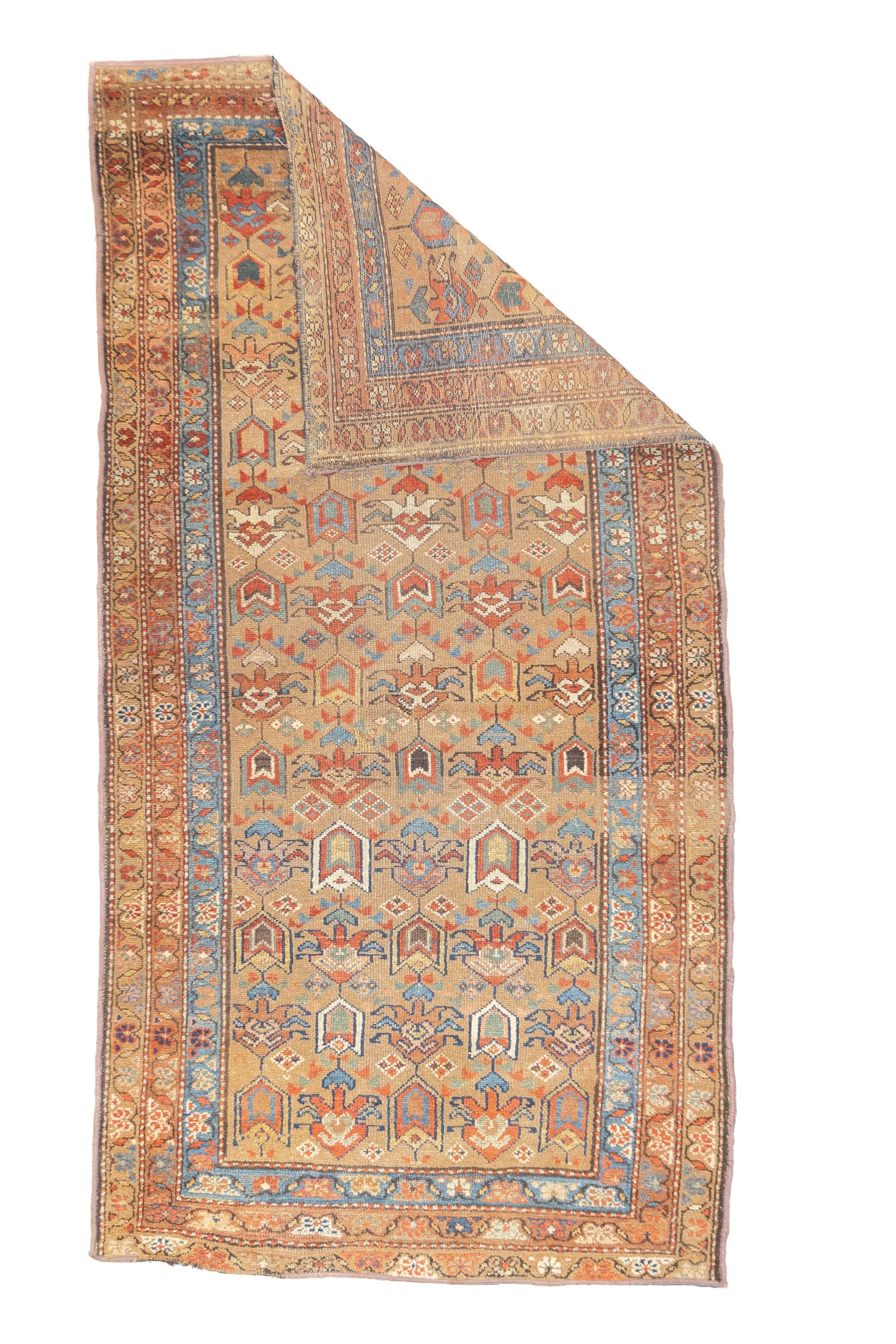 Antique Persian Kurdish Rug 3'5'' x 6'9''.