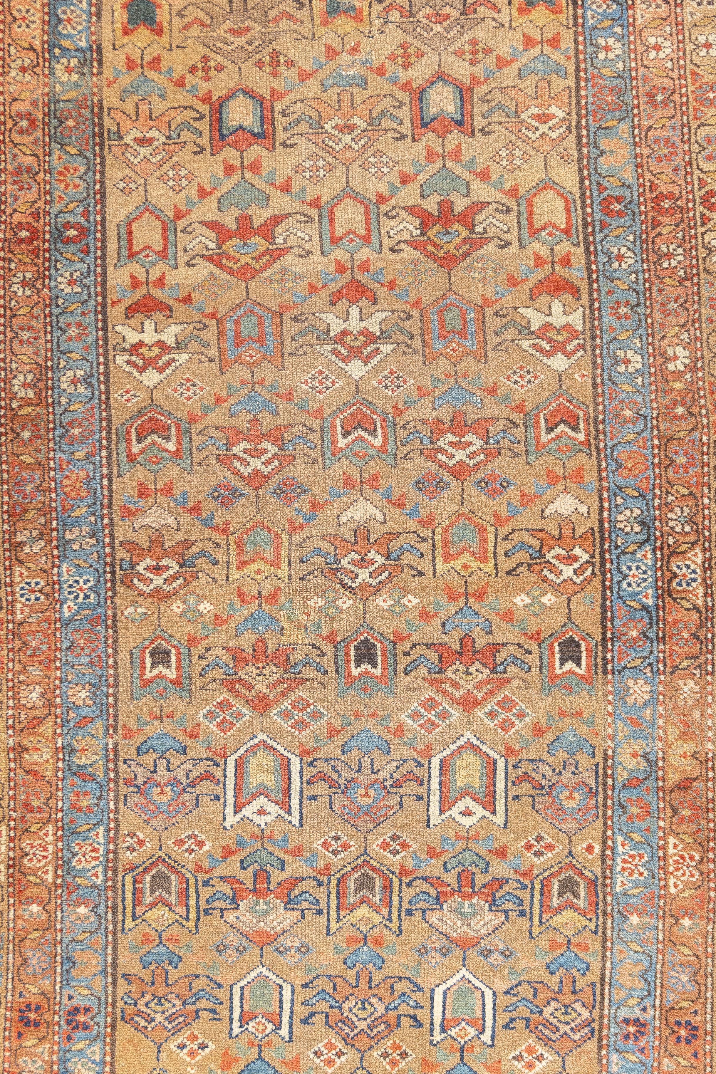 Antique Persian Kurdish Rug 3'5'' x 6'9'' In Fair Condition For Sale In New York, NY