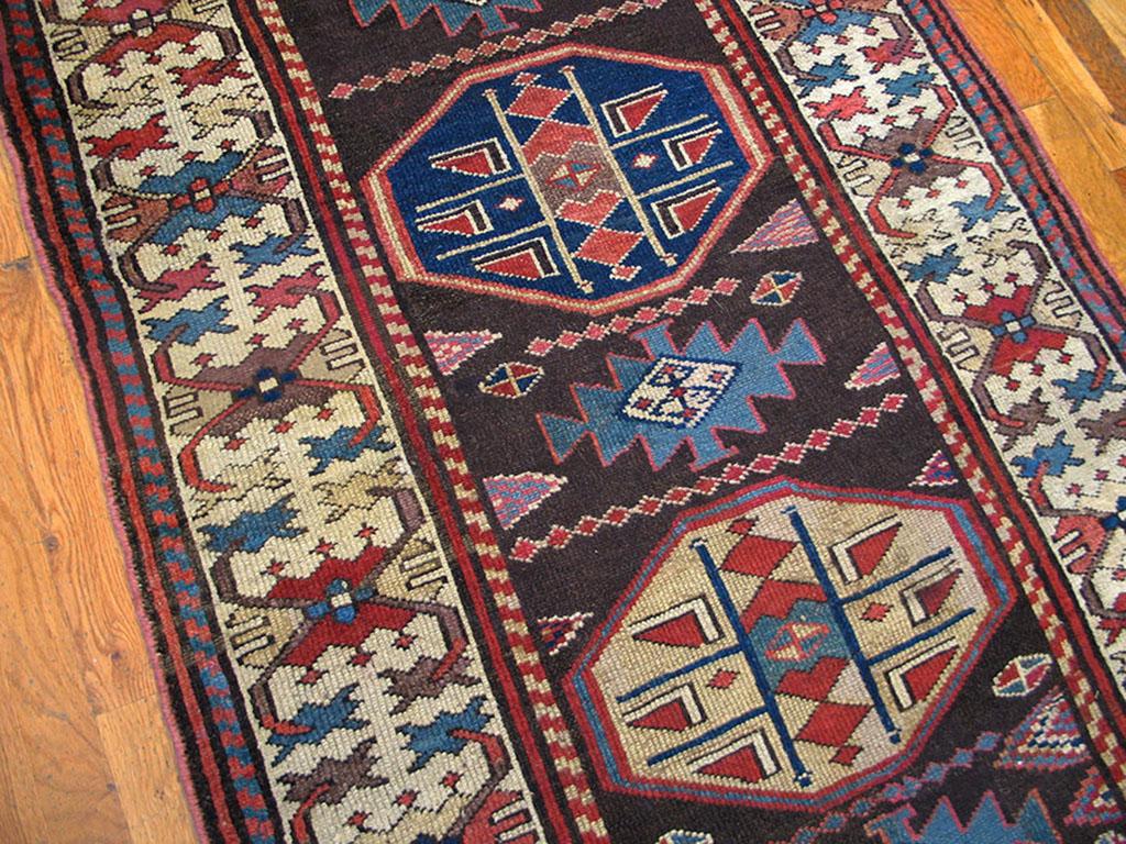 Wool 19th Century W. Persian Kurdish Carpet ( 3'5