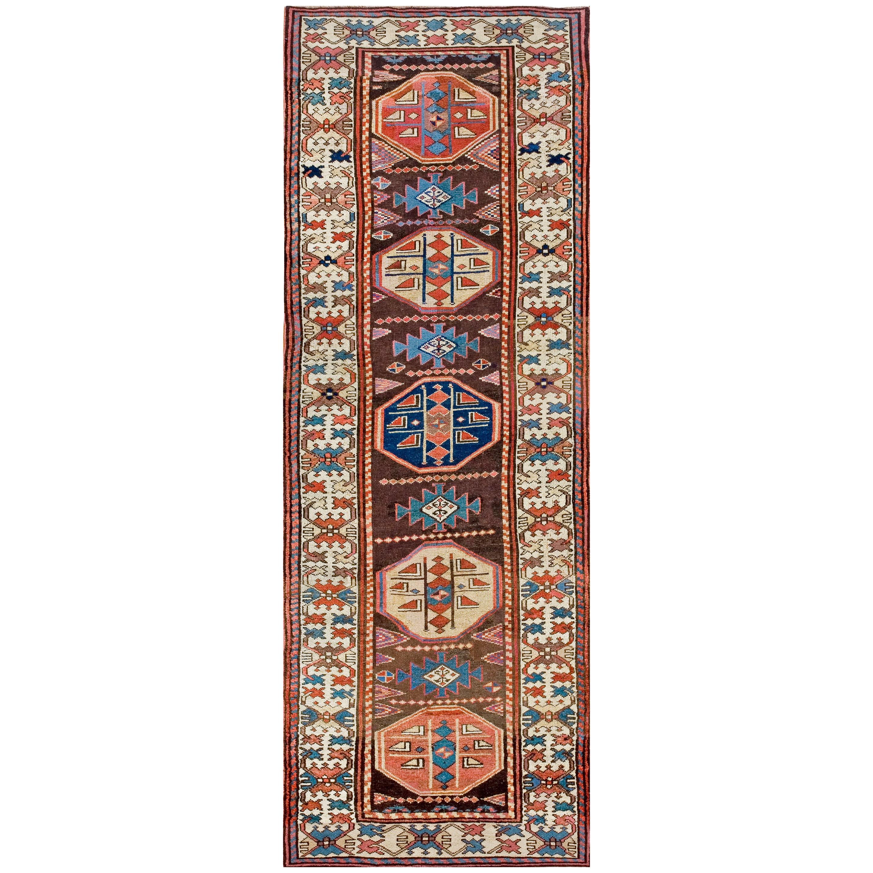 19th Century W. Persian Kurdish Carpet ( 3'5" x 8'3" - 105 x 252 )