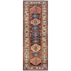 Antique 19th Century W. Persian Kurdish Carpet ( 3'5" x 8'3" - 105 x 252 )