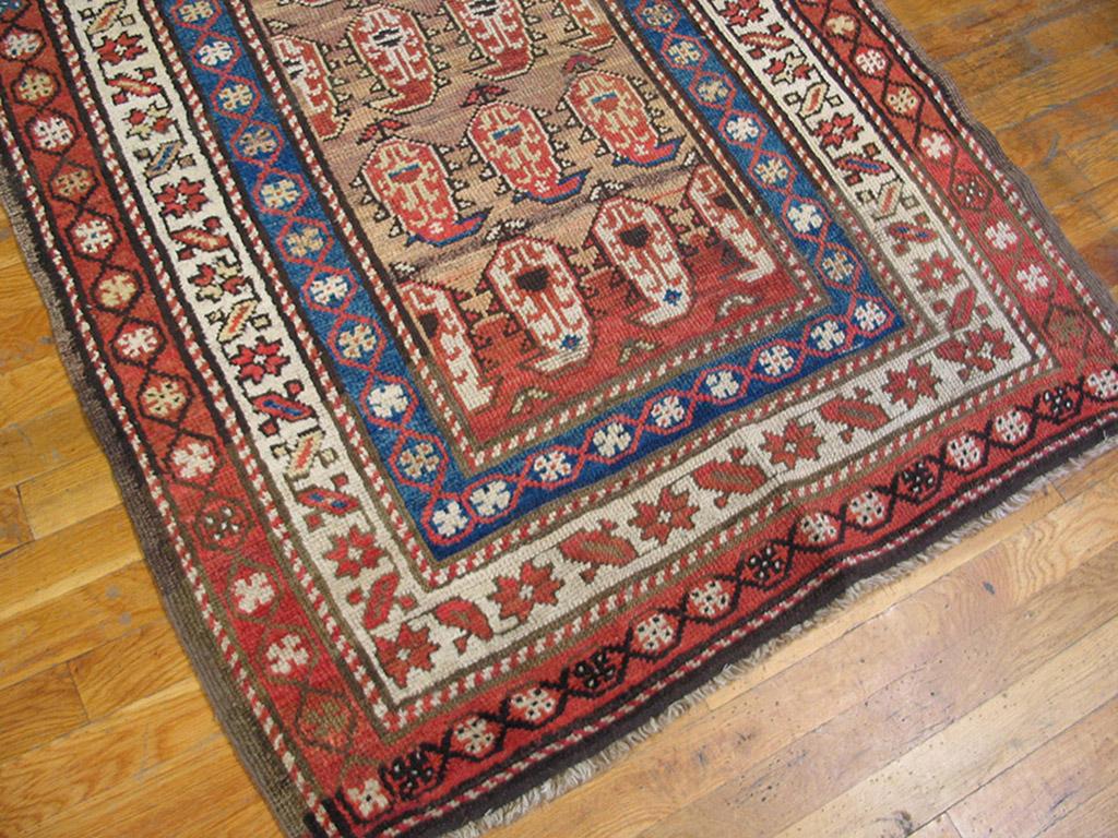 Antique Persian Kurdish rug, size: 3'6
