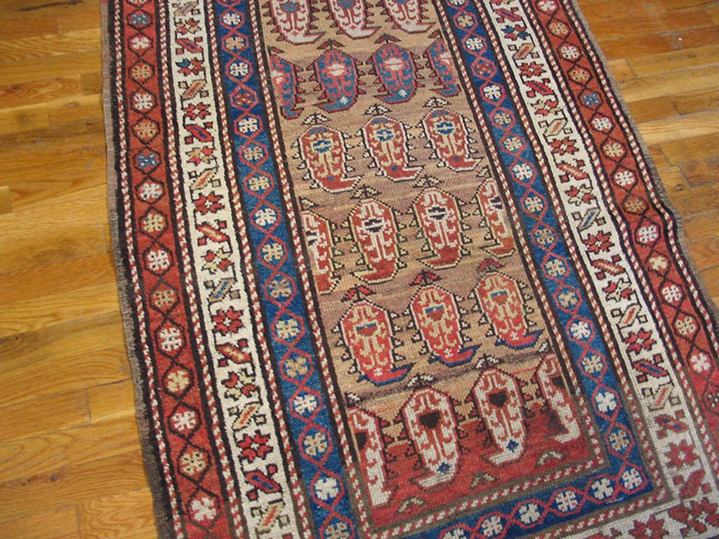 Hand-Knotted Antique Persian Kurdish Rug 3' 6