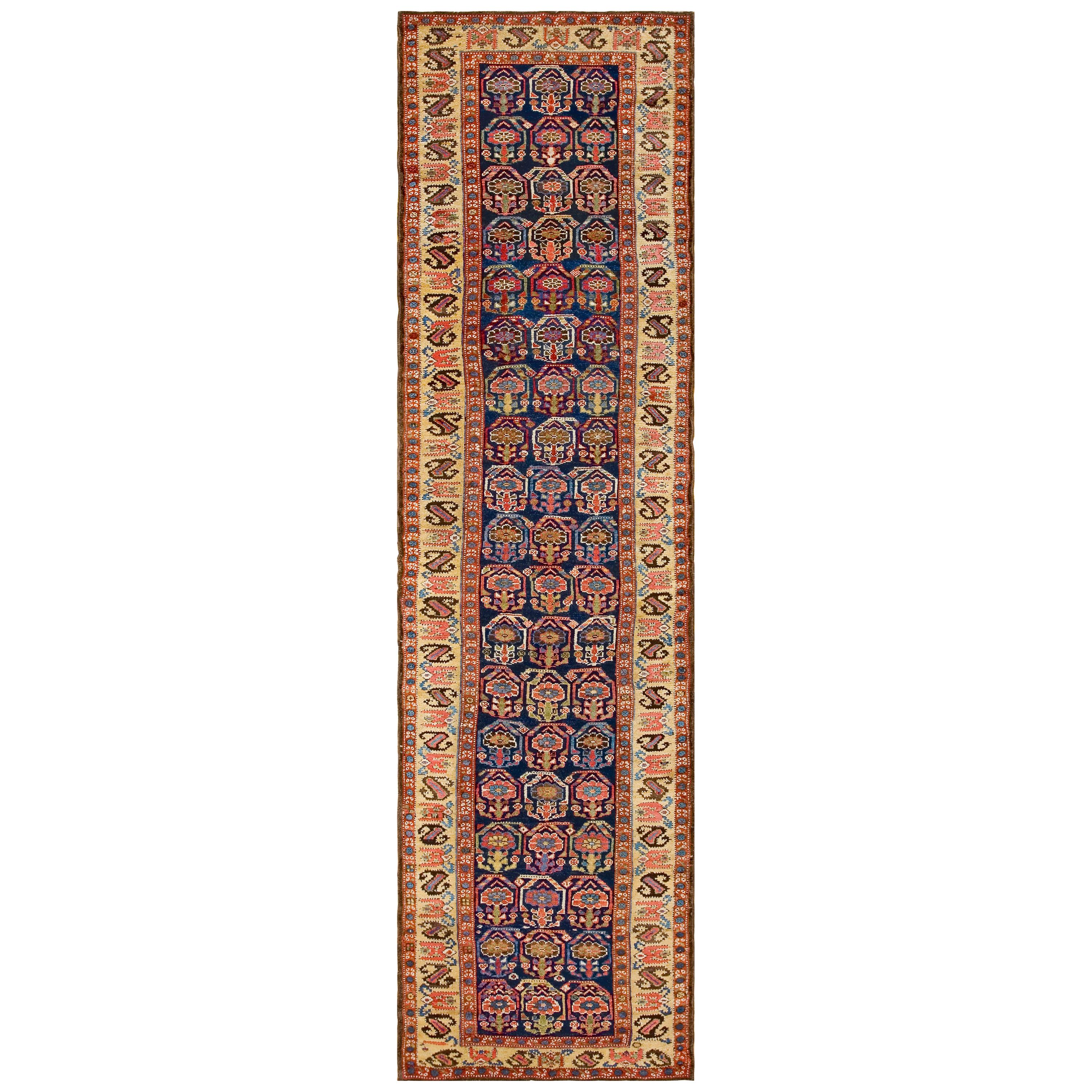 Mid 19th Century W. Persian Kurdish Carpet ( 3'6" x 13'6" - 107 x 411 ) For Sale
