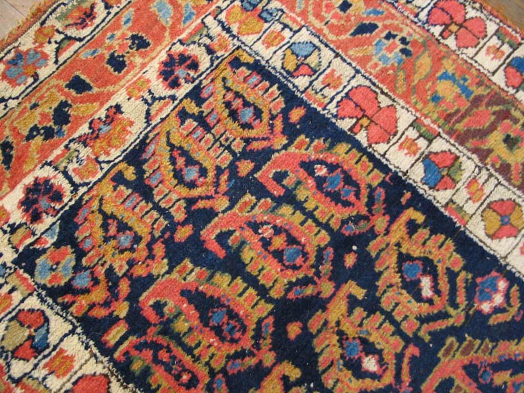 Hand-Knotted Late 19th Century Persian Kurdish Carpet ( 3'7