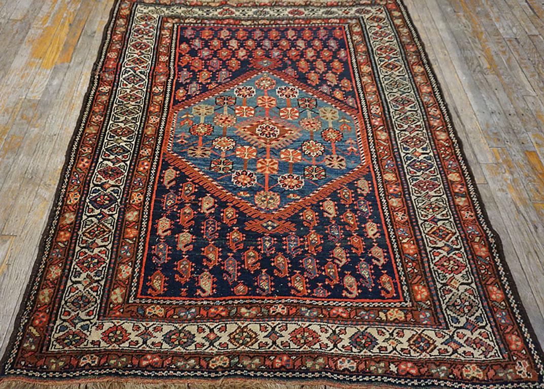 Hand-Knotted Early 20th Century W. Persian Kurdish Rug ( 4'5