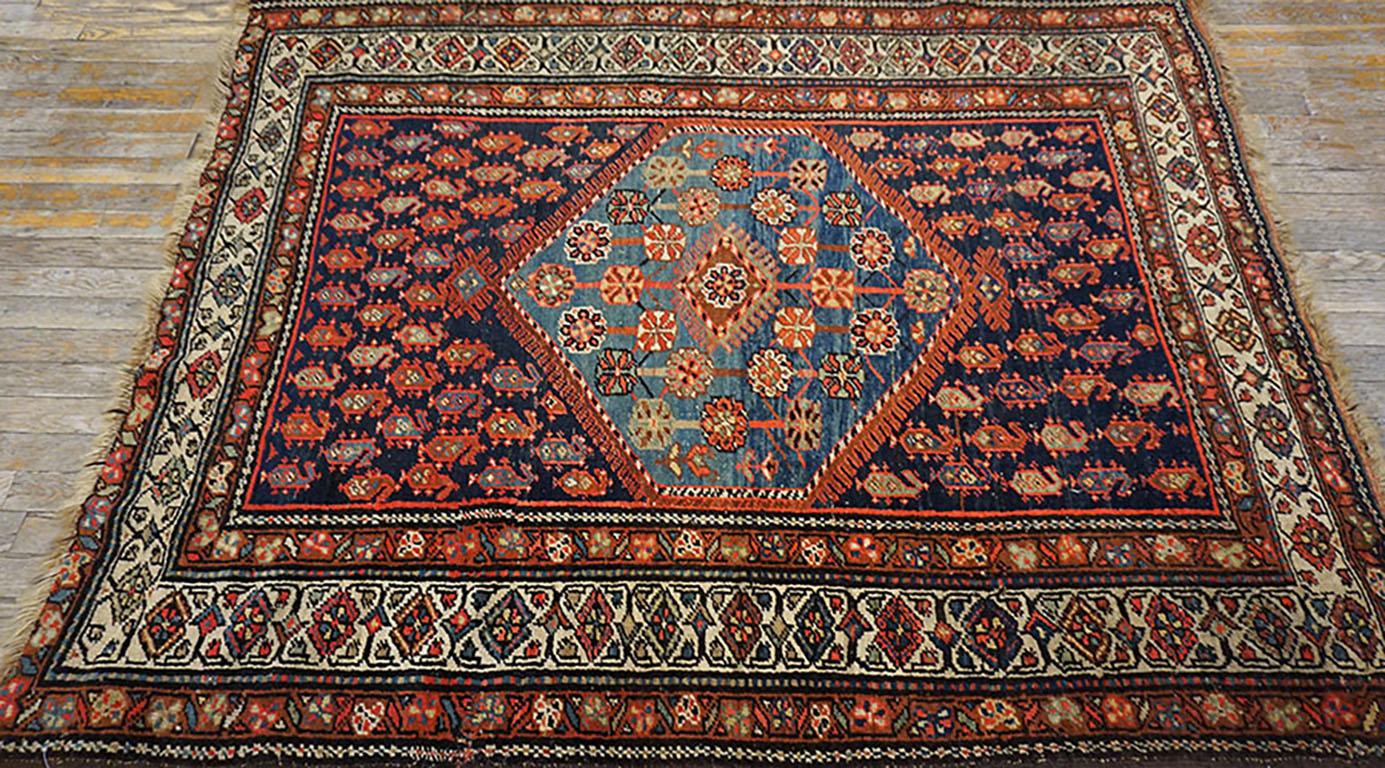 Wool Early 20th Century W. Persian Kurdish Rug ( 4'5