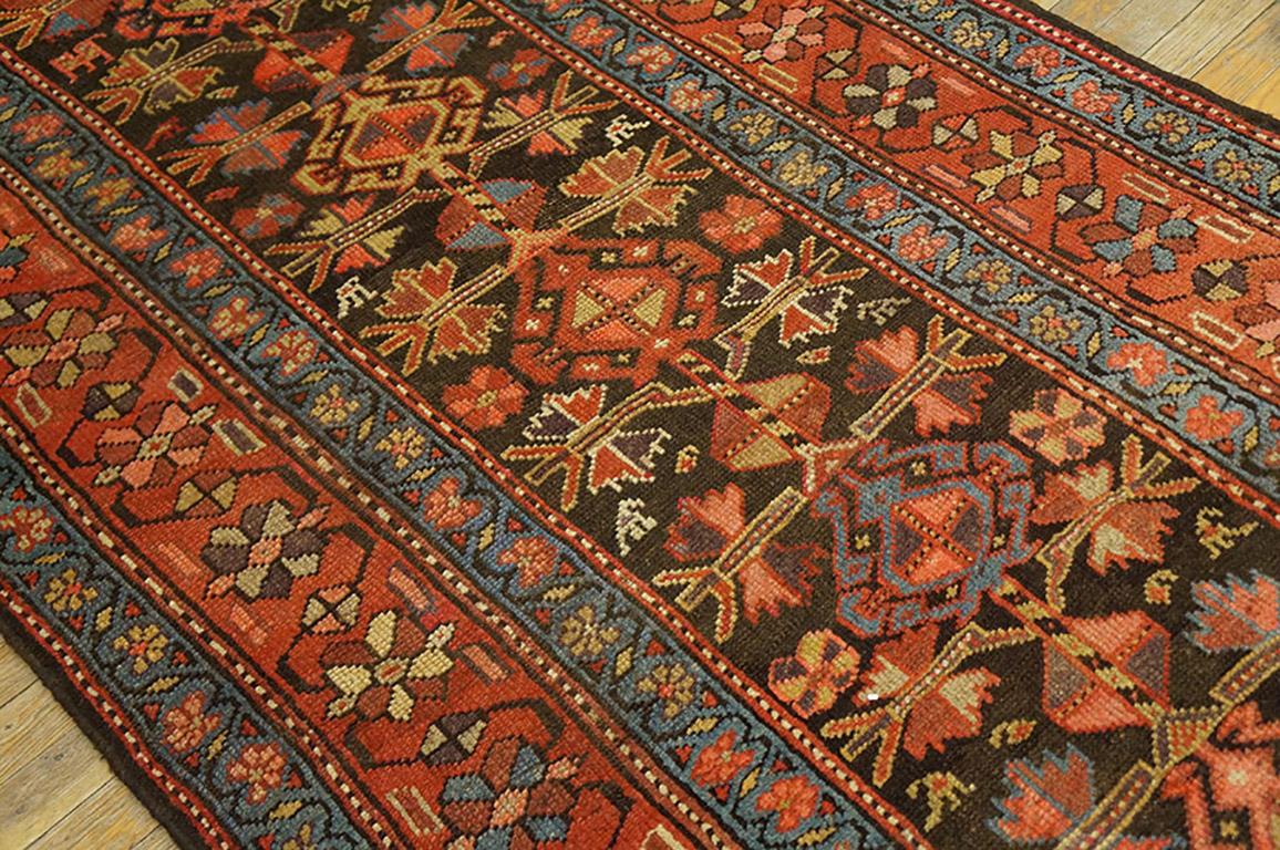 Laine Tapis kurde persan de la fin du 19e siècle ( 4' x 8'9