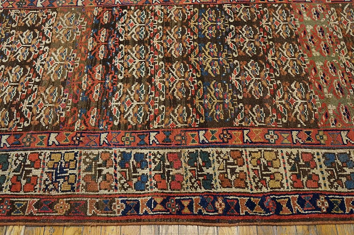 Wool Late 19th Century W. Persian Kurdish Carpet ( 4' x 9'6