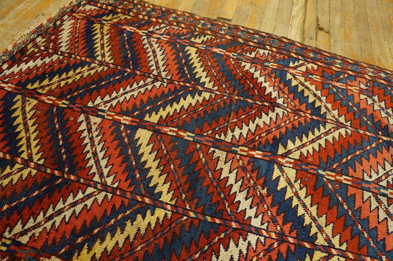 Late 19th Century NE Persian Quchan Carpet ( 4' x 4' 10'' - 122 x 147 cm )  For Sale 6