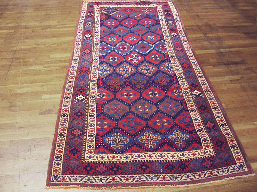 Antique Persian Kurdish rug, size: 4'2