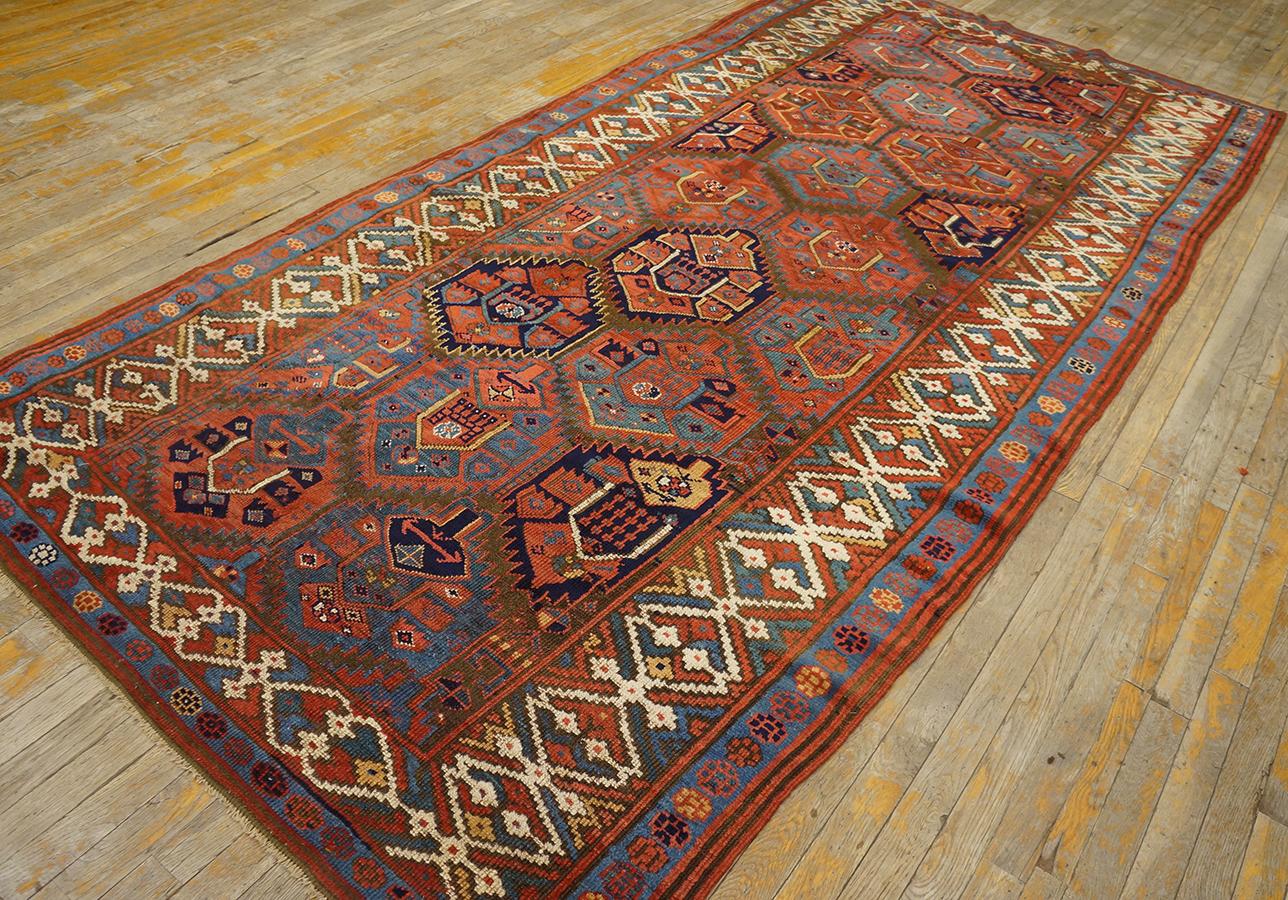 Antique Persian Kurdish rug, Size:5' 0'' x10' 6''.