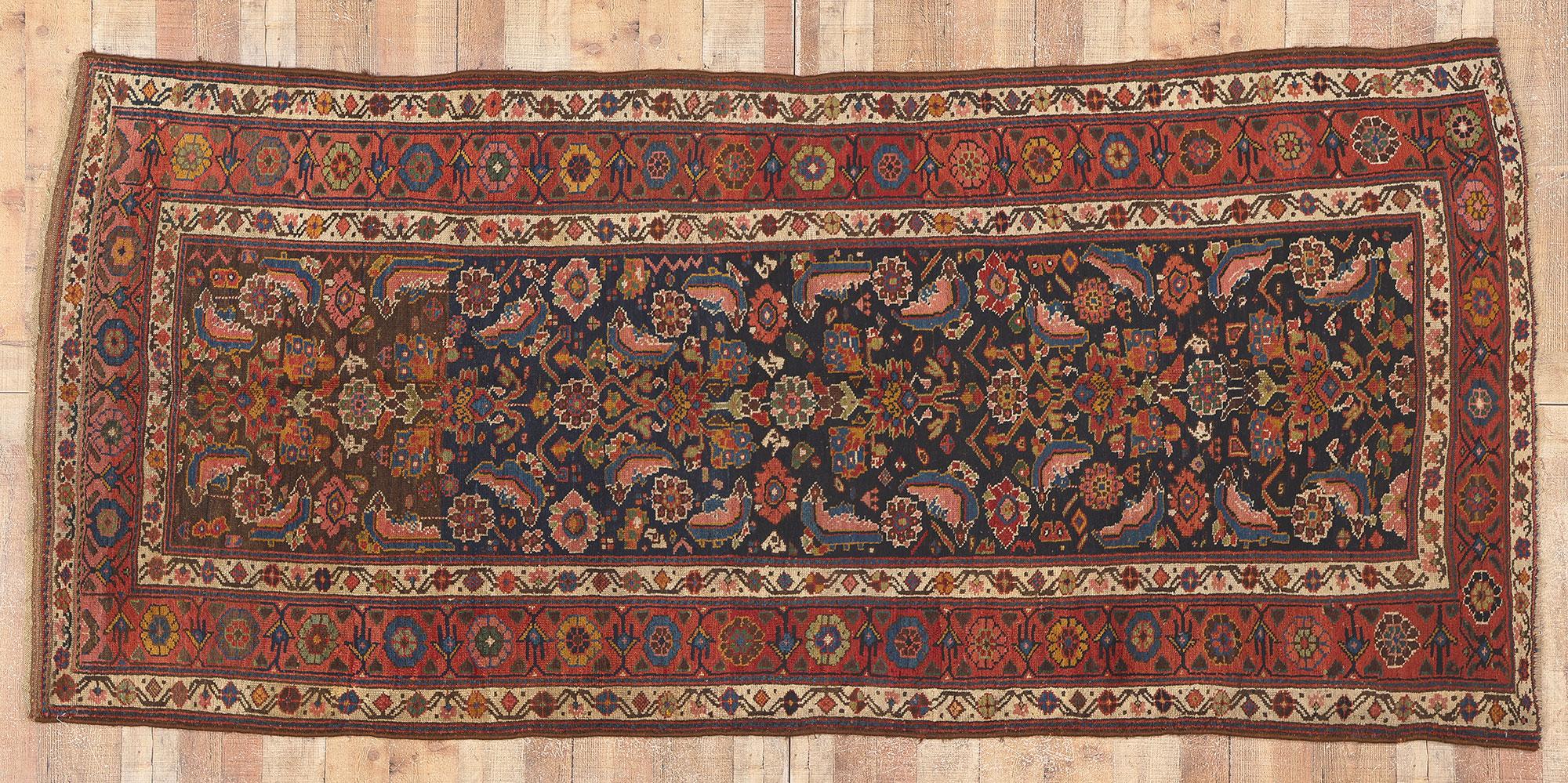 Wool Antique Persian Kurdish Rug, Artisanal Excellence Meets Subtle Sophistication For Sale