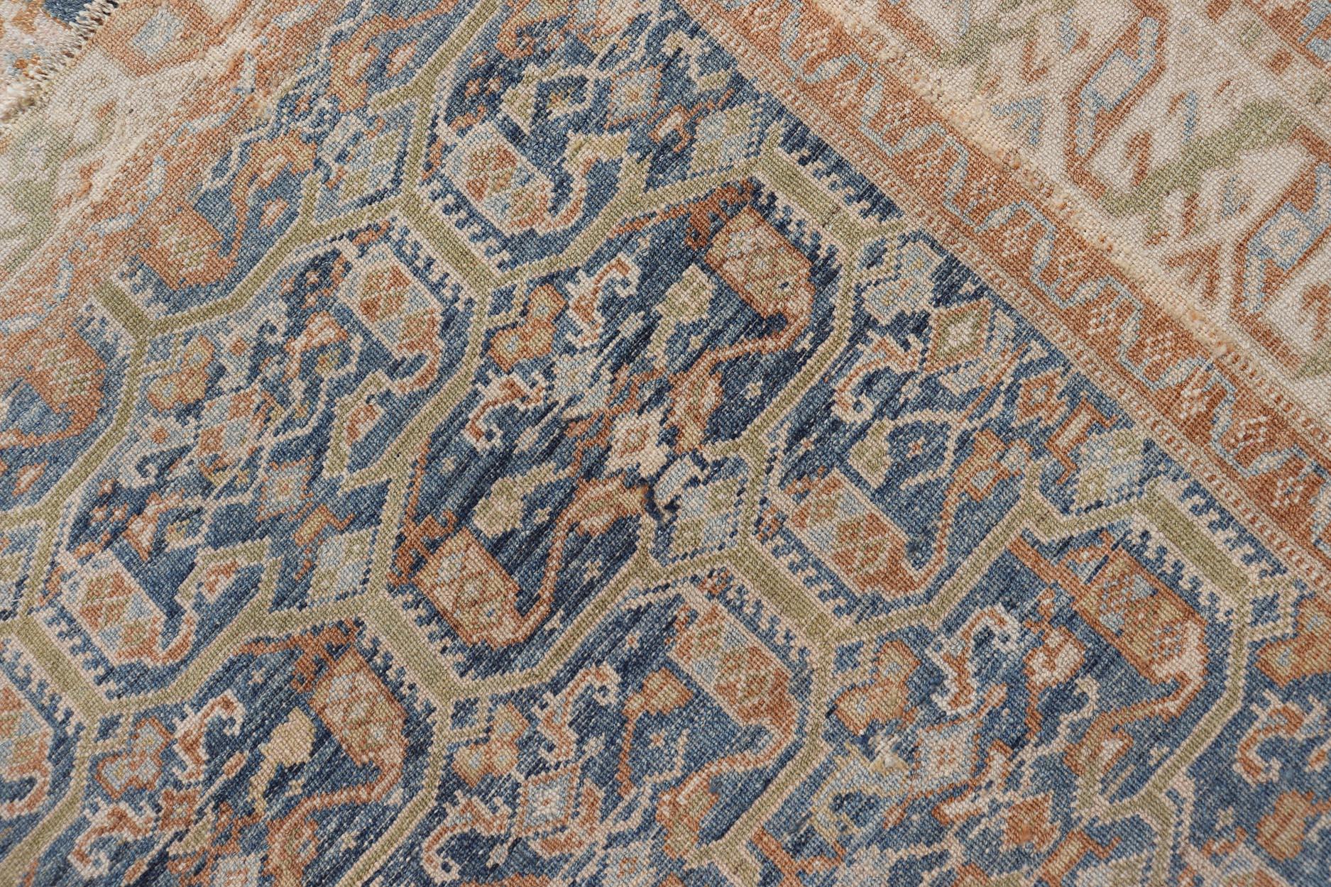 Antique Persian Kurdish Rug Featuring Ornate All-Over Geometric 4'5 x 7'7 For Sale 2