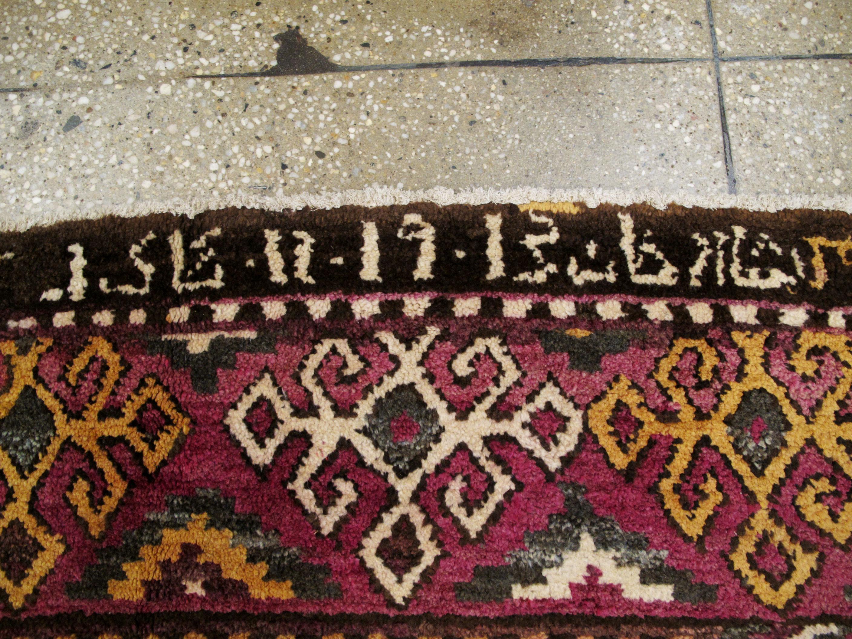 Unique Early 20th Century Abstract Persian Tribal Accent Rug For Sale 5