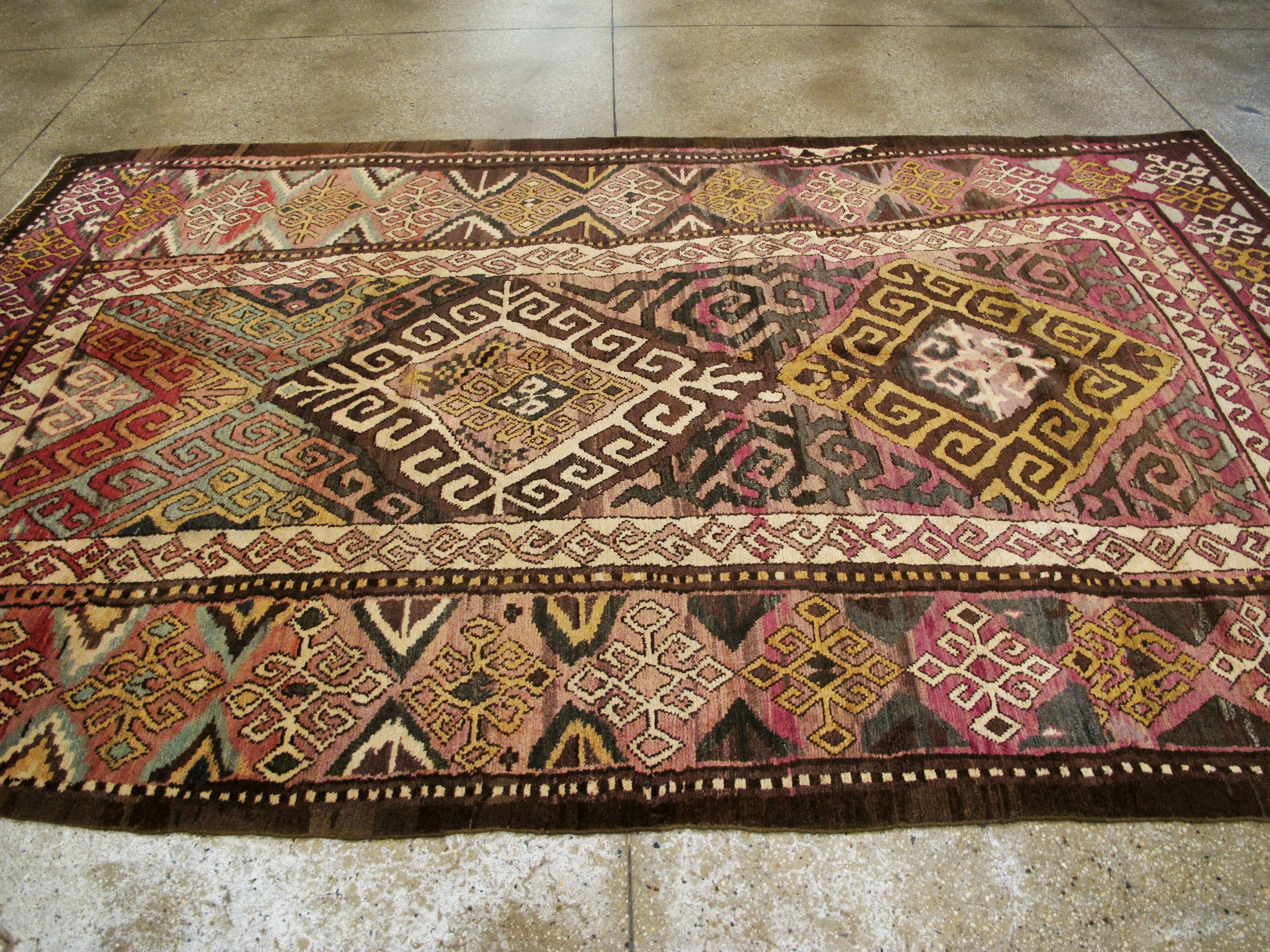 Unique Early 20th Century Abstract Persian Tribal Accent Rug For Sale 7
